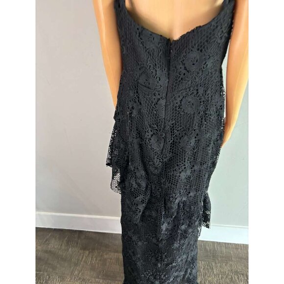 Lovers+Friends Womens Asymmetrical Festive Long Embroidered Dress Black Size L - Picture 5 of 12